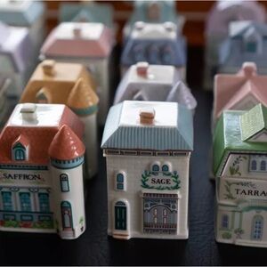 Lenox Spice Village Jars - 1989 - Fine Porcelain Victorian House